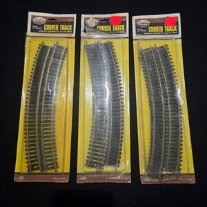 Model Power HO Scale 18" Radius Curved Track 12 Pieces Vintage #33 Made in Italy